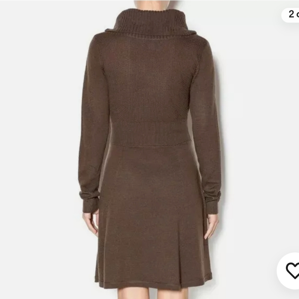 Charlie Paige LXL Cowl Neck Sweater Dress in Mocha AE-1611 - Picture 2 of 11